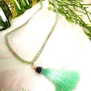 Beaded tassel necklace